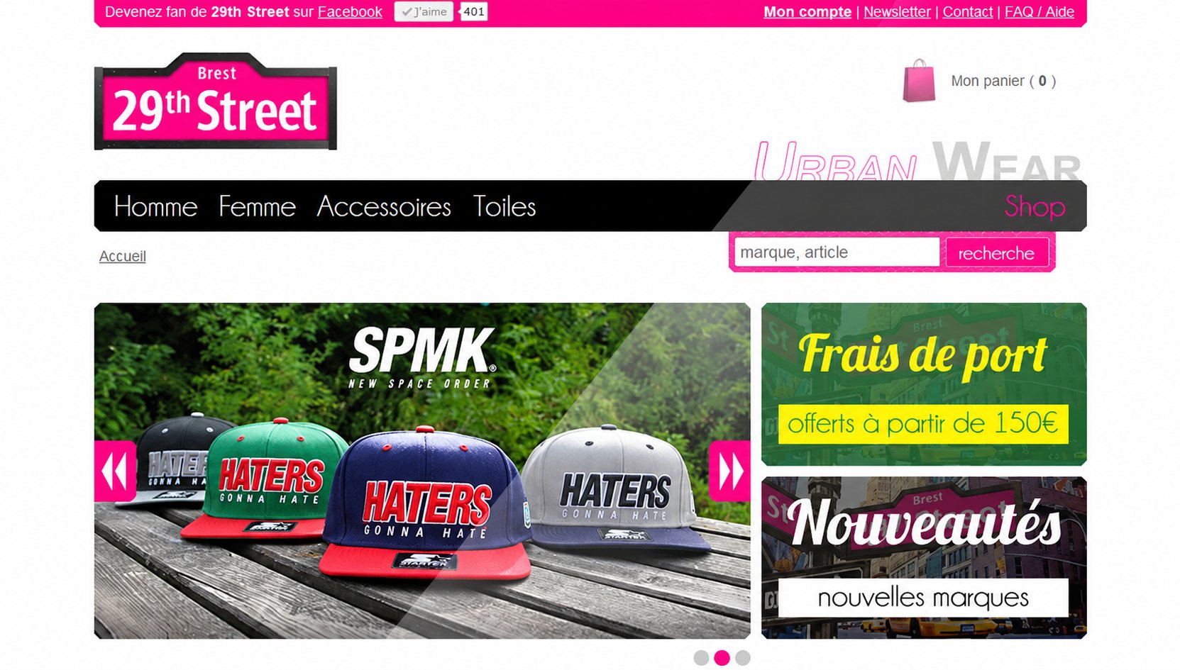 29th Street - Urban Wear : capture du site, vue 1