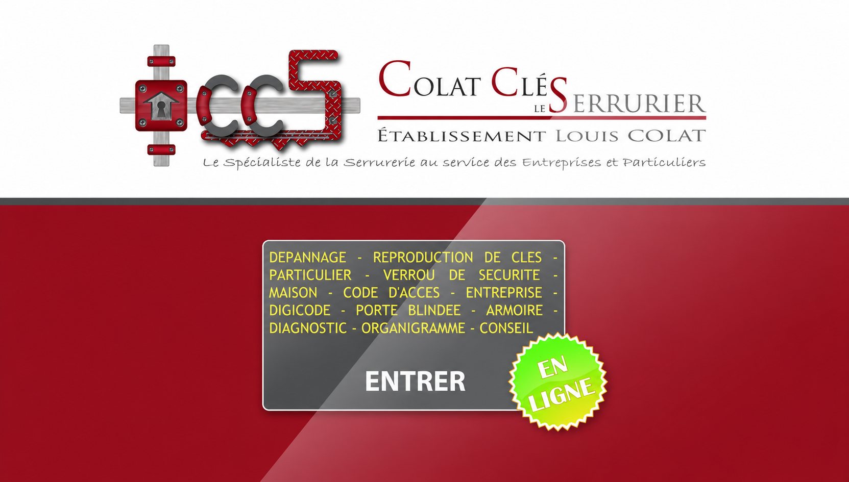 Colat Clés le Serrurier : capture du site, vue 1