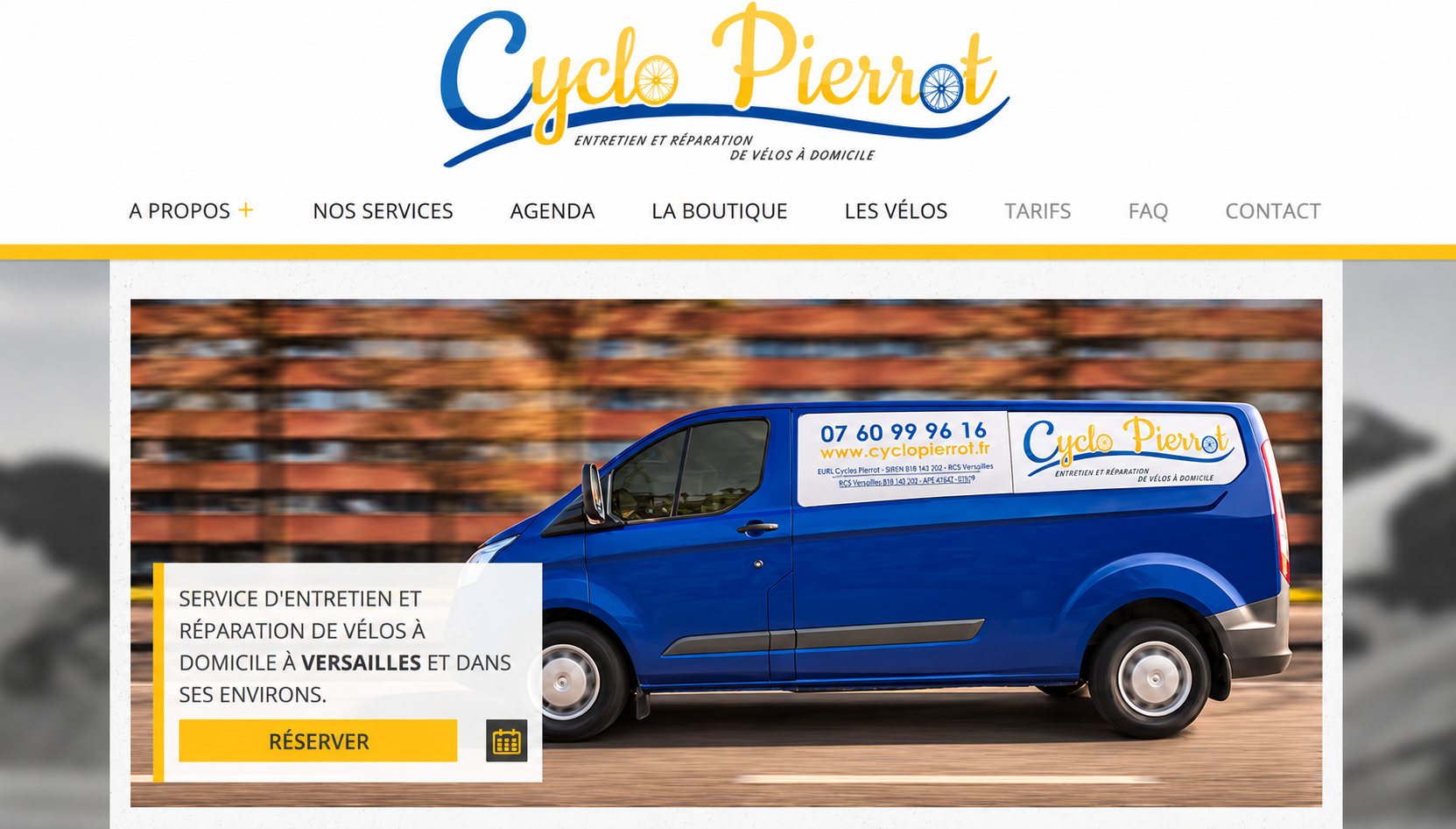 Cyclo Pierrot : capture du site, vue 1
