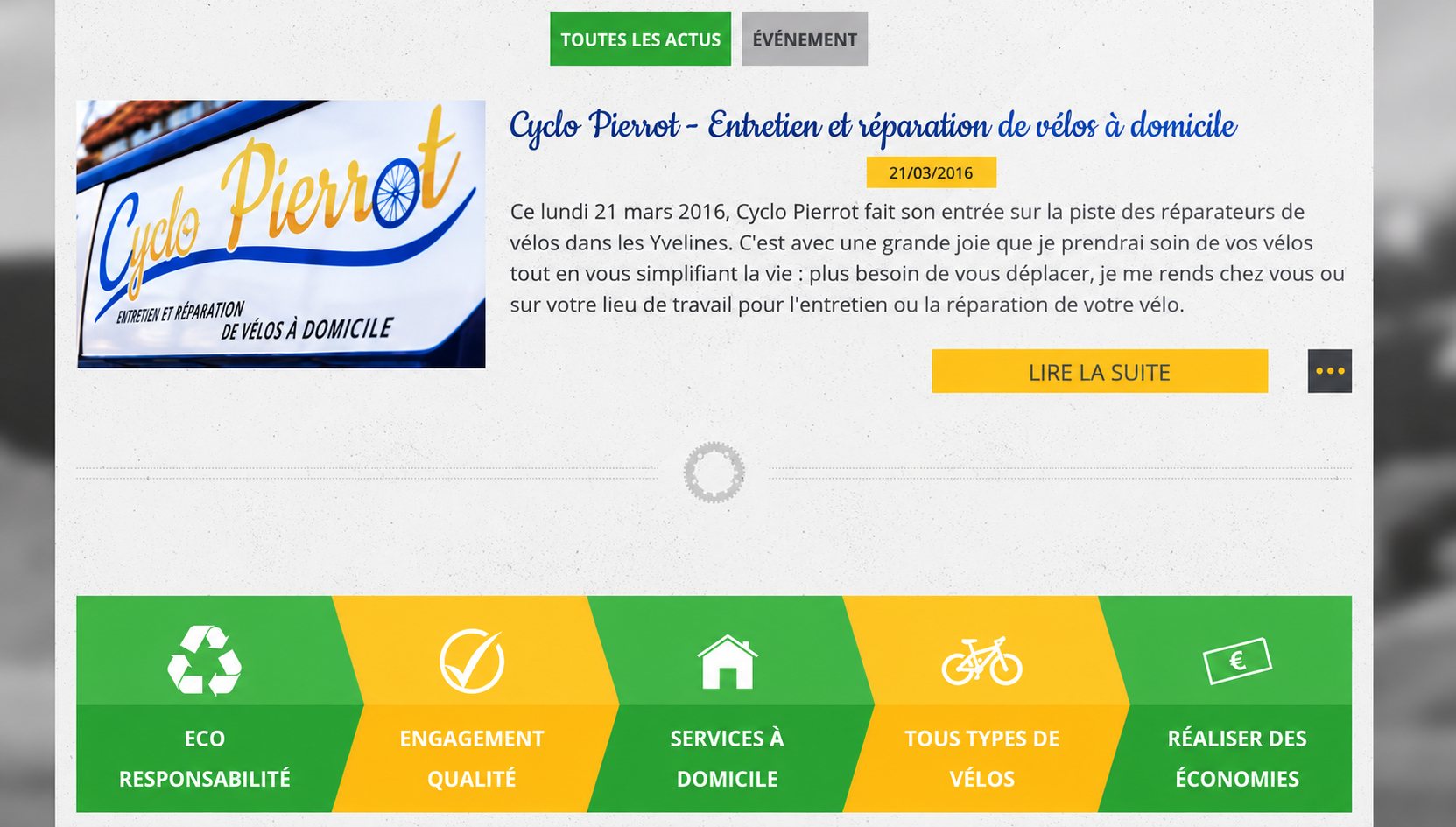 Cyclo Pierrot : capture du site, vue 4