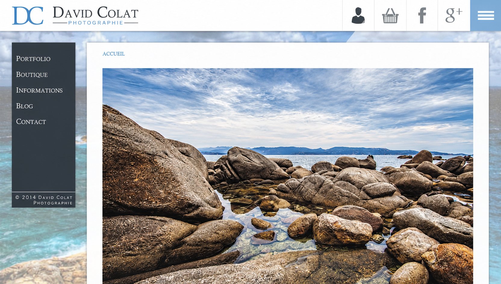 David Colat Photographie : capture du site, vue 1