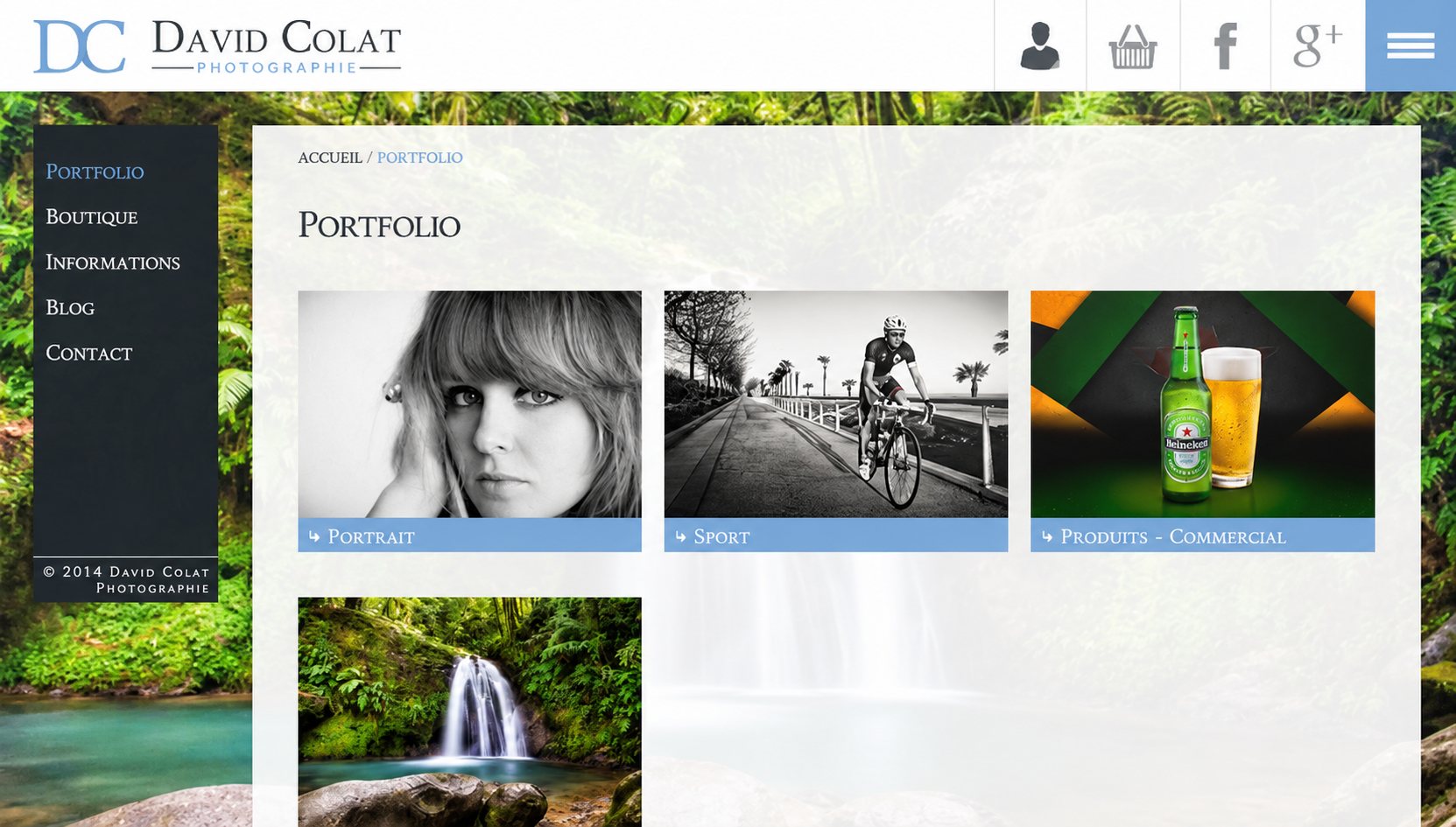 David Colat Photographie : capture du site, vue 3
