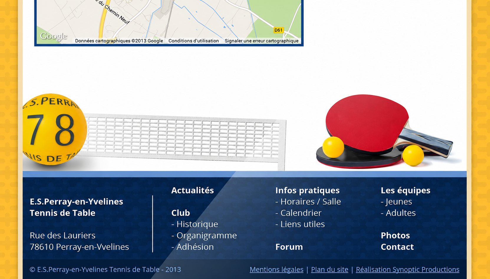 E.S Perray Tennis de Table : capture du site, vue 4