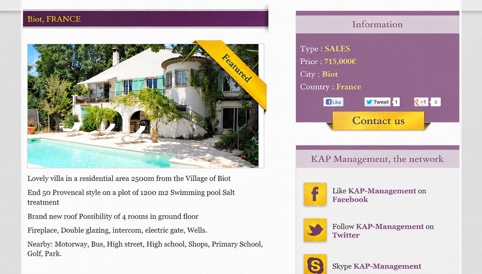 KAP Management Ltd : capture du site, vue 4