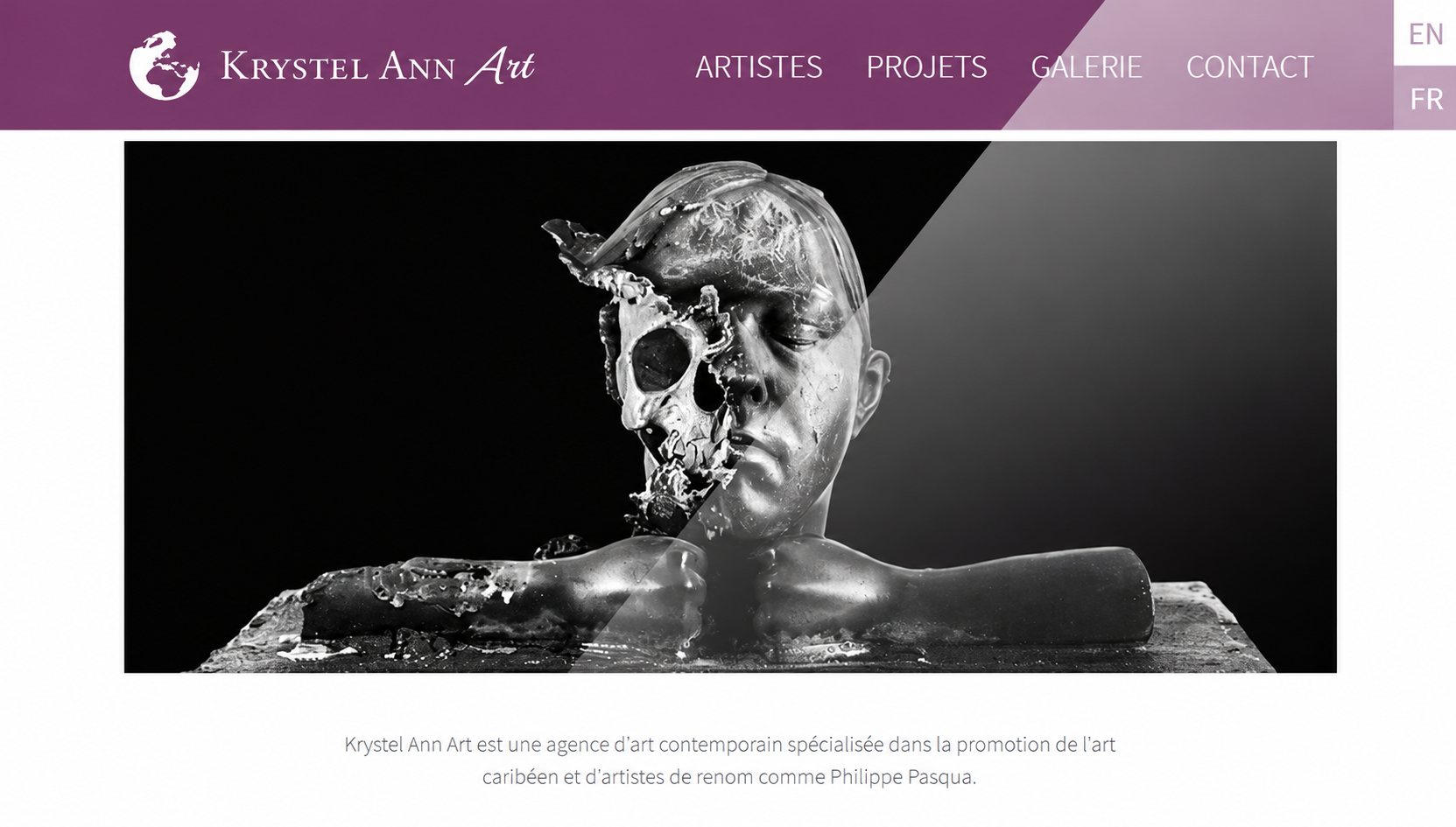 Krystel Ann Art : capture du site, vue 1