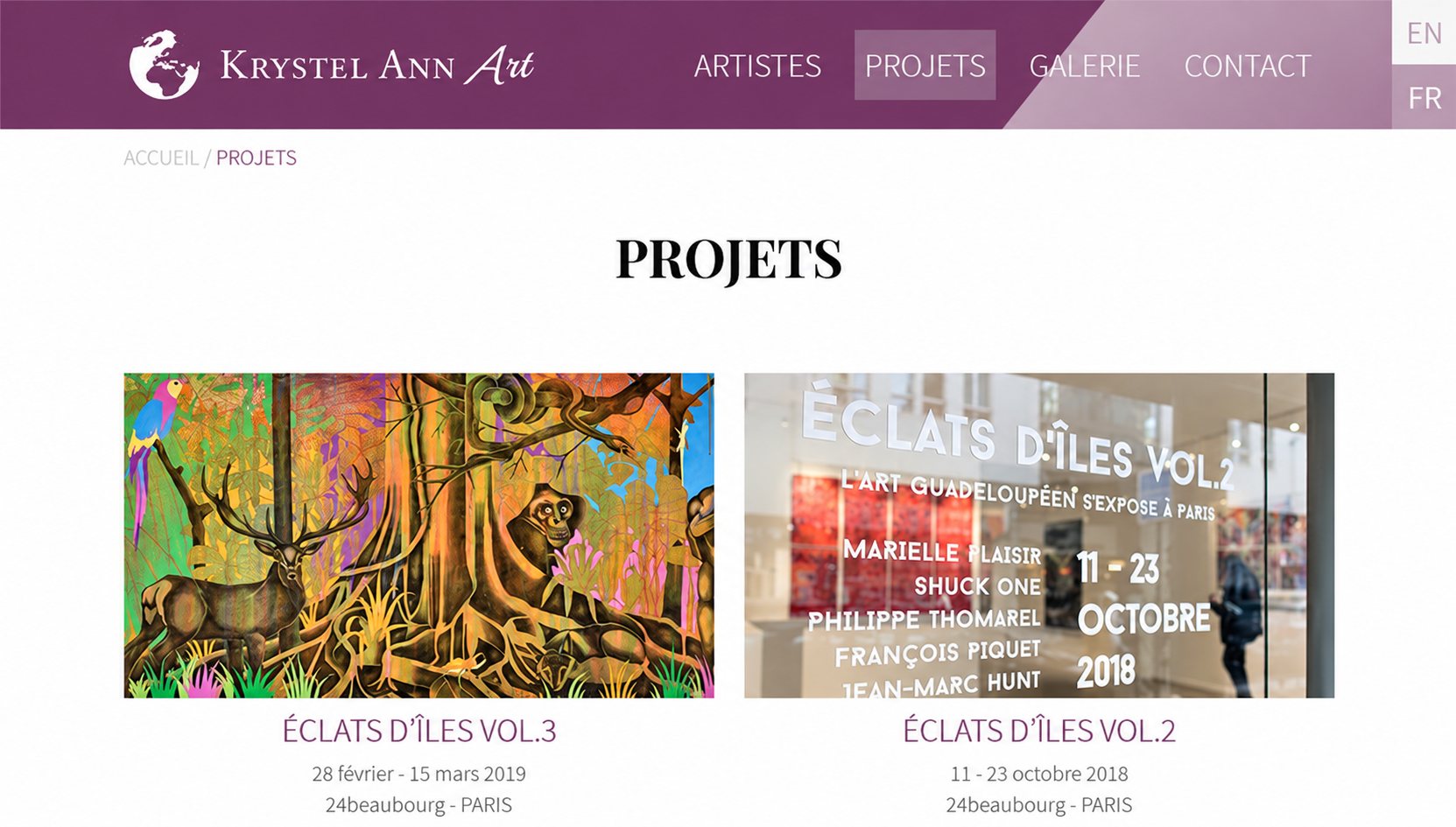 Krystel Ann Art : capture du site, vue 4