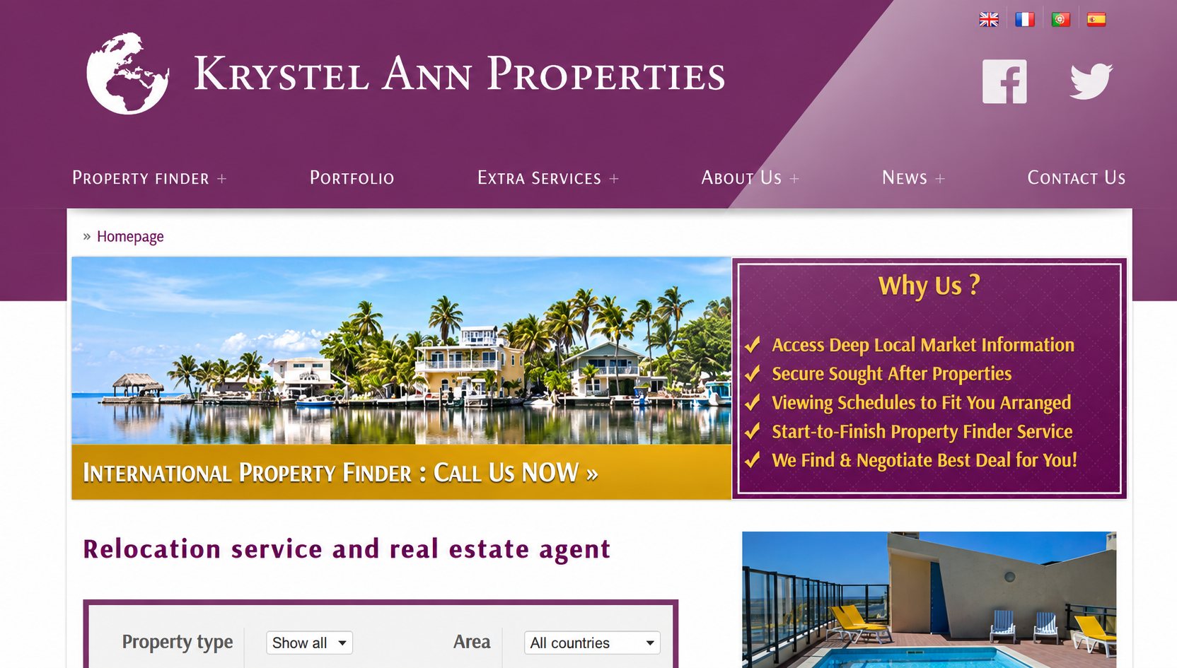Krystel Ann Properties : capture du site, vue 1