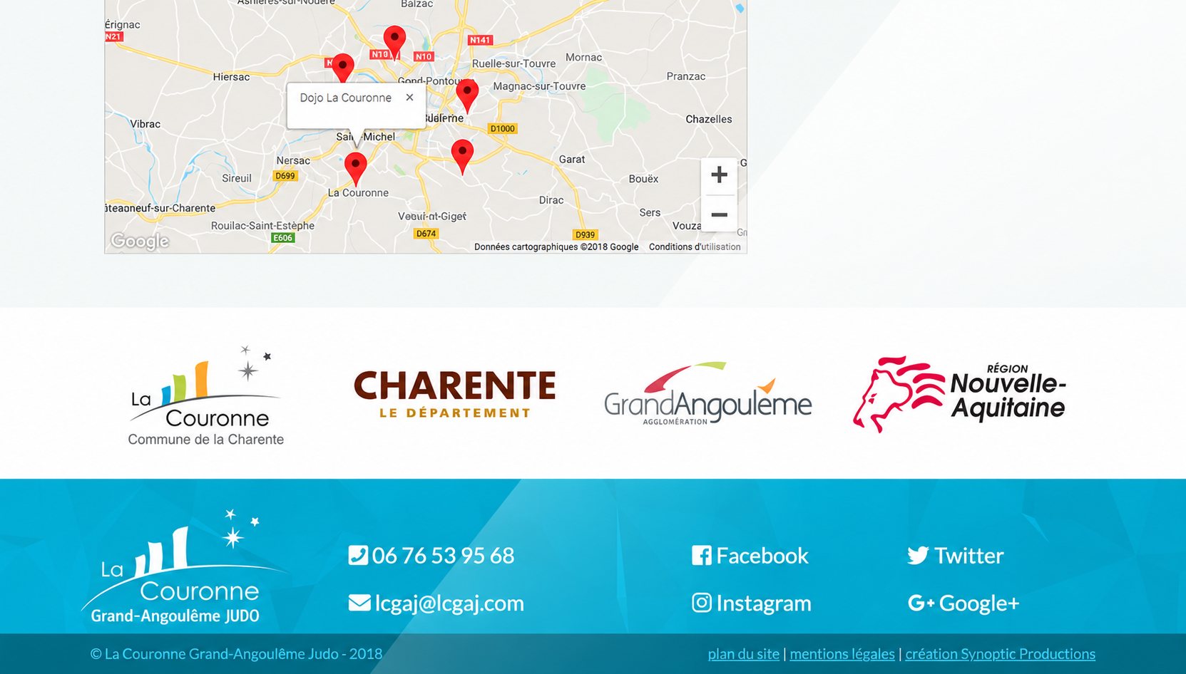 La Couronne Grand-Angoulême JUDO : capture du site, vue 4