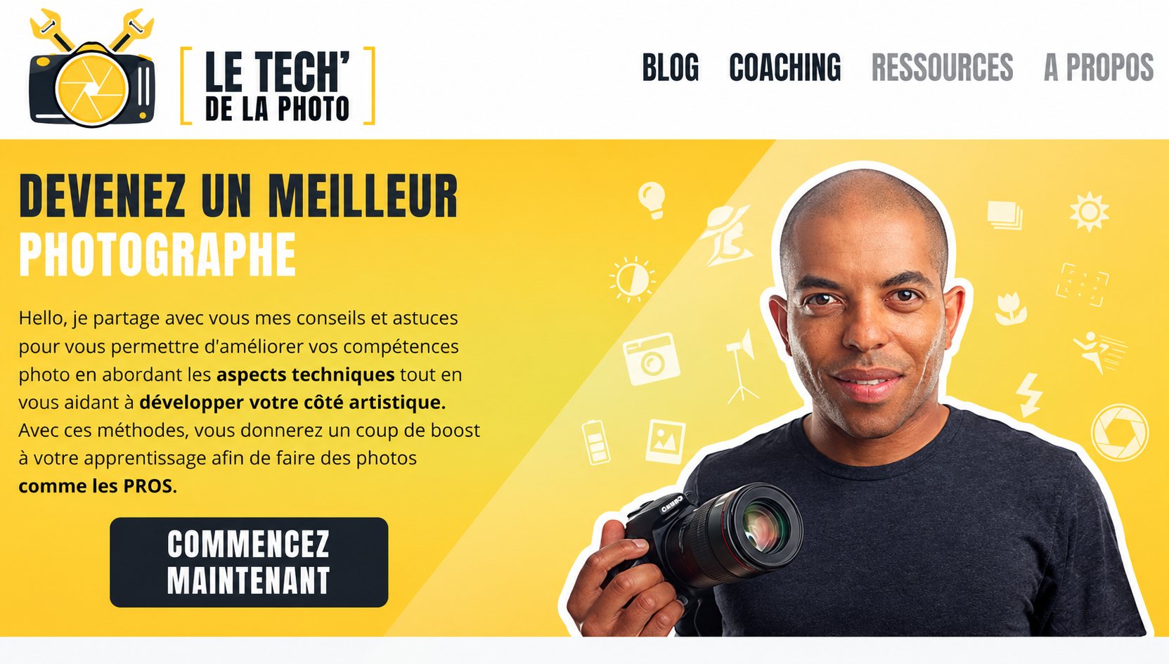 Le Tech' de la Photo : capture du site, vue 1