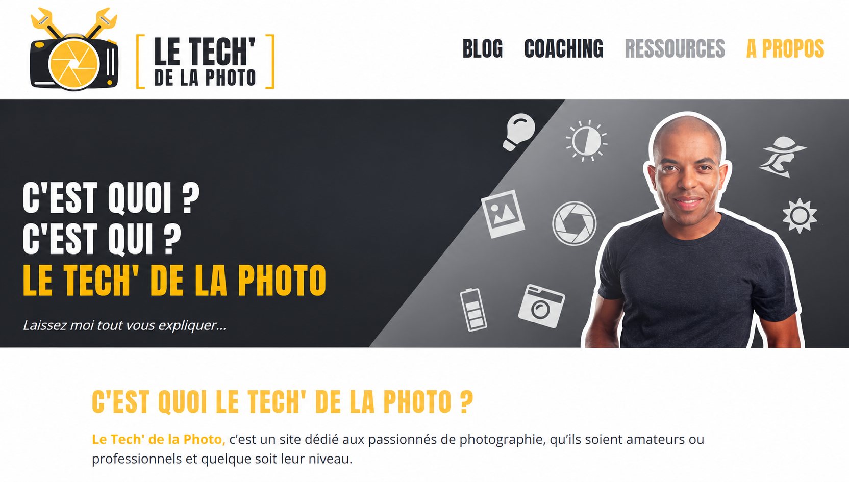 Le Tech' de la Photo : capture du site, vue 4
