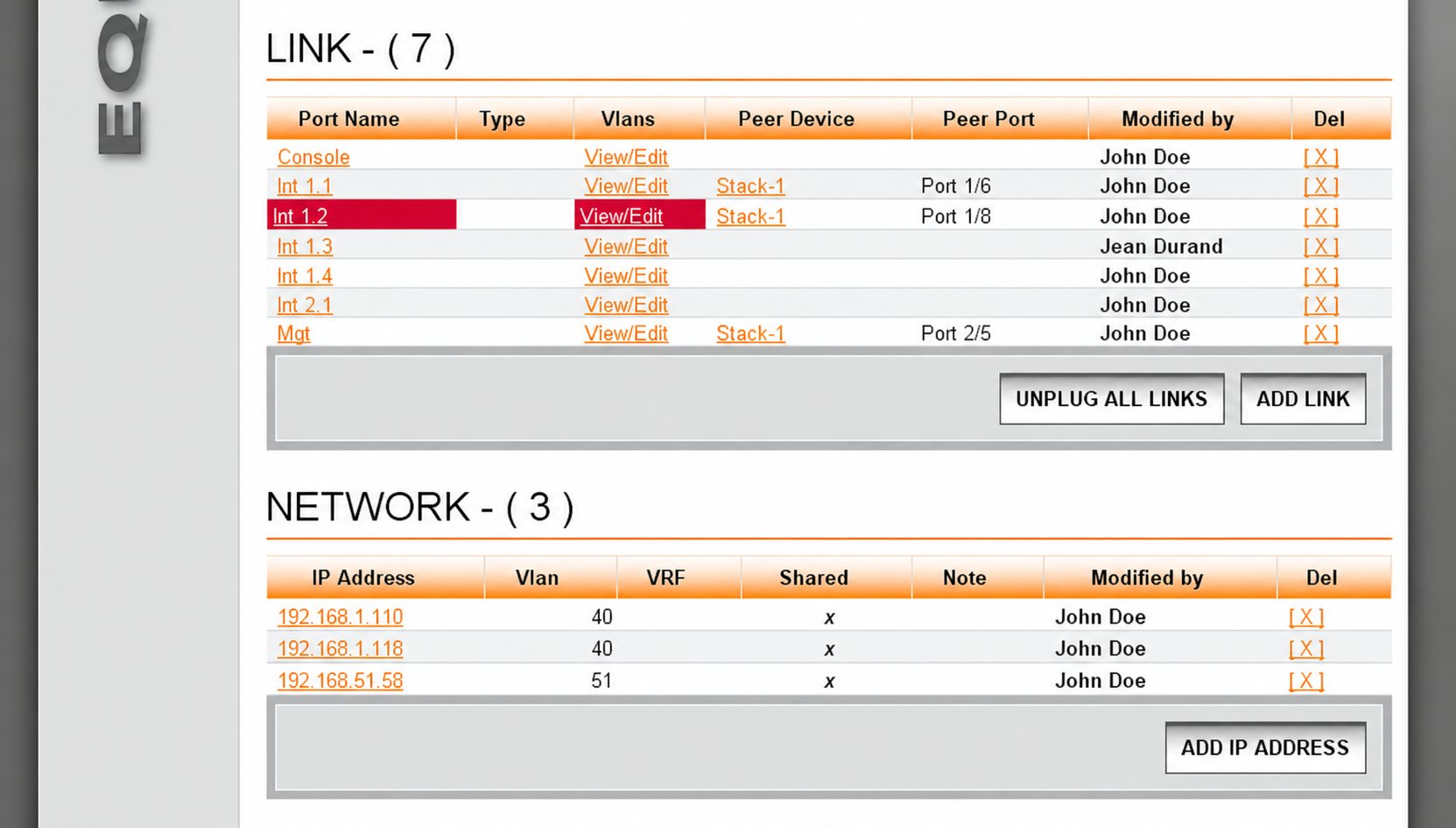 MyLab - Network lab management : capture du site, vue 3