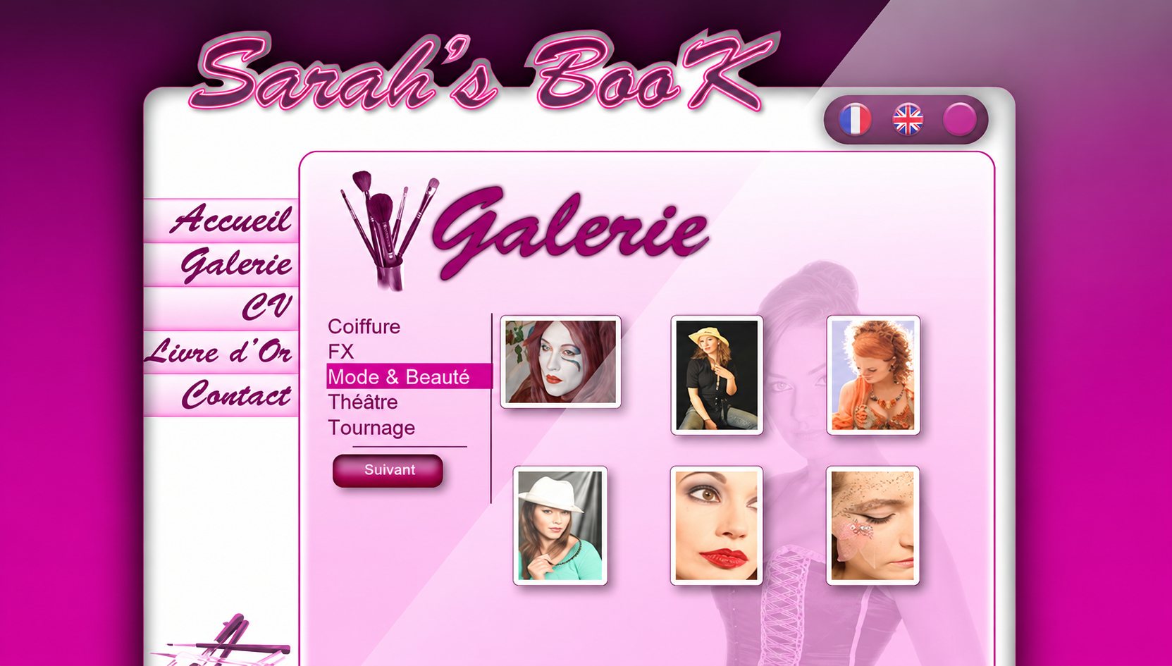 Sarah Lefèvre - Make Up Artist : capture du site, vue 3